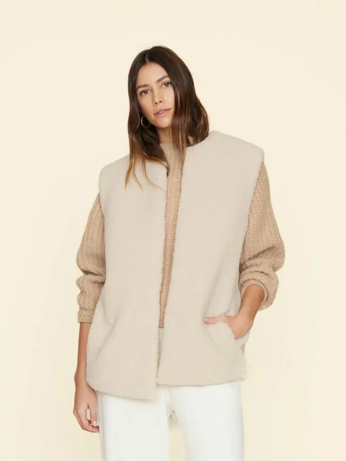 Xirena Cream Thea Vest Women Sweaters and Jackets