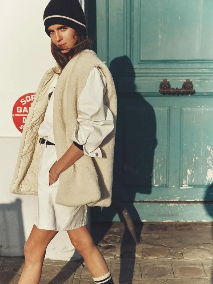 Xirena Cream Thea Vest Women Sweaters and Jackets
