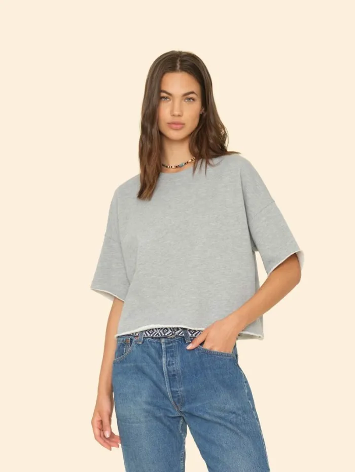 Xirena Heather Grey Romeo Sweatshirt Women Sweats and Tees
