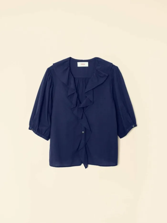 Xirena Navy Caspia Top Women Tops