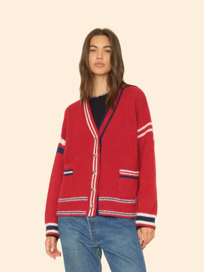 Xirena Red Blue Carey Cardigan Women Sweaters and Jackets