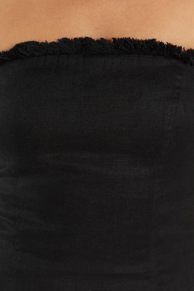 ZAHARA BLACK FRINGED MINI DRESS Women DISSH Mini Dresses